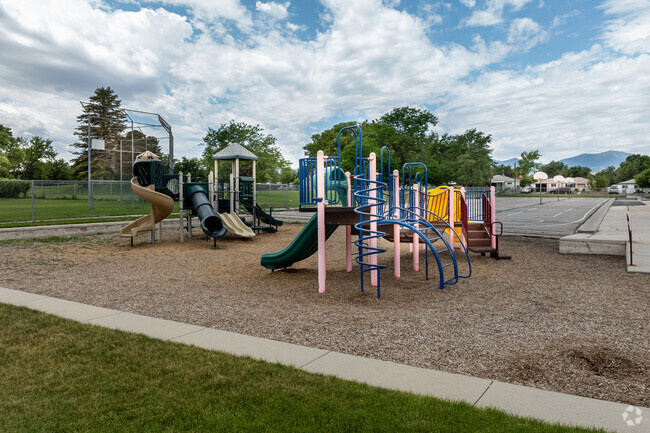 A large playground is one of three playgrounds at David Gourley Elementary.
