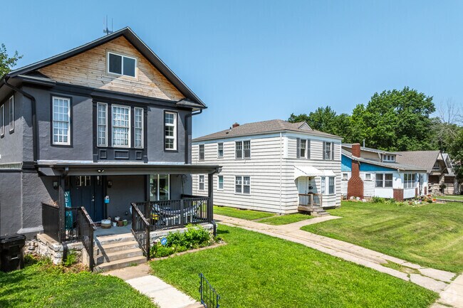 Three-story homes in Fairland Heights may have attached or detached garages.