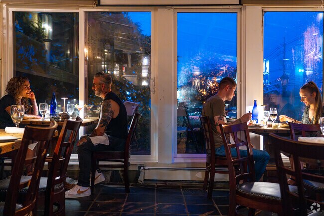 The vibe of Martinsville Tavern can get pretty intimate during late night dining.