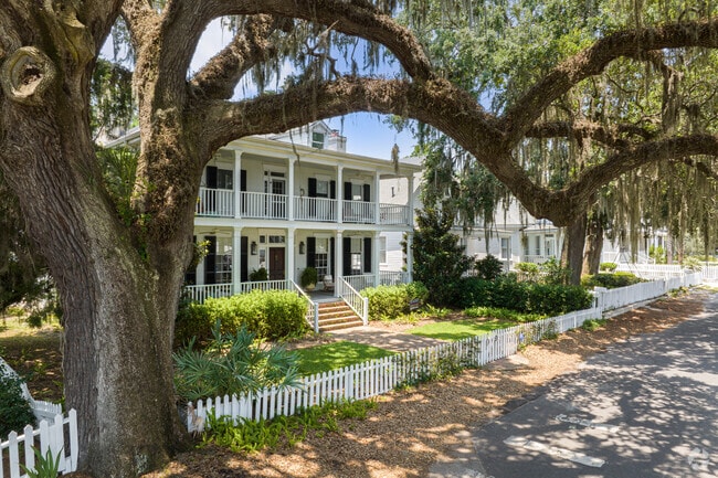 Large waterfront estate surrounded by live oak trees in Isle of Hope.
