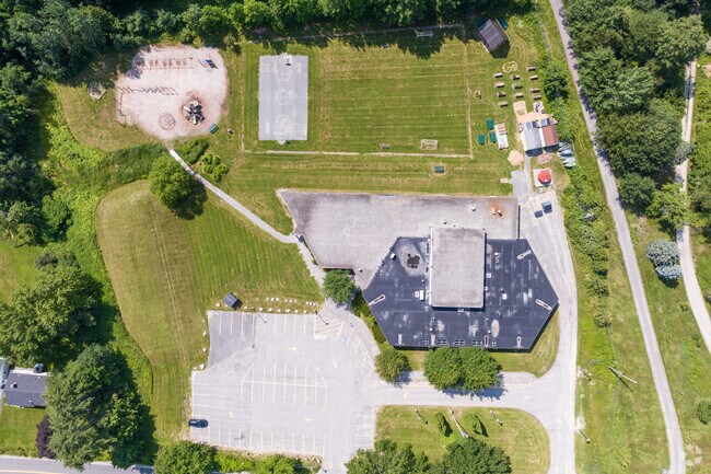 Bird view looking down on the West Bath School.
