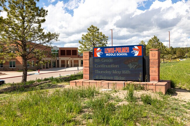 Lewis-Palmer Middle School is located on a few miles east of Monument.