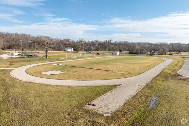 Silex High School has a large athletic complex with a gravel track and baseball diamond.
