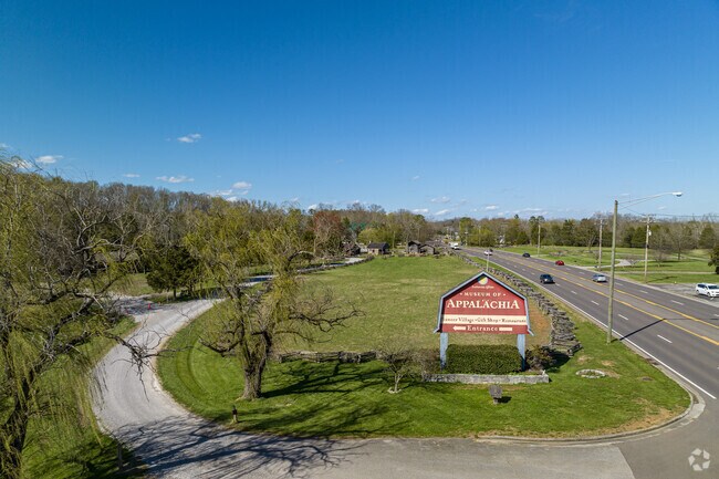 Aerial View of the Museum of Appalachia Entrance