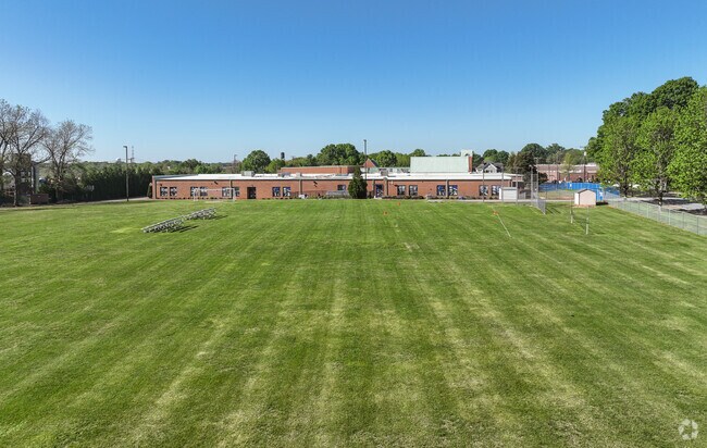 There's a large activity field on the campus of Concordia Christian Day School.