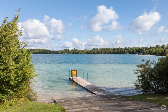 The boat launch on Cherry Bend Rd offers the Greilickville public access to pristine Cedar Lake.
