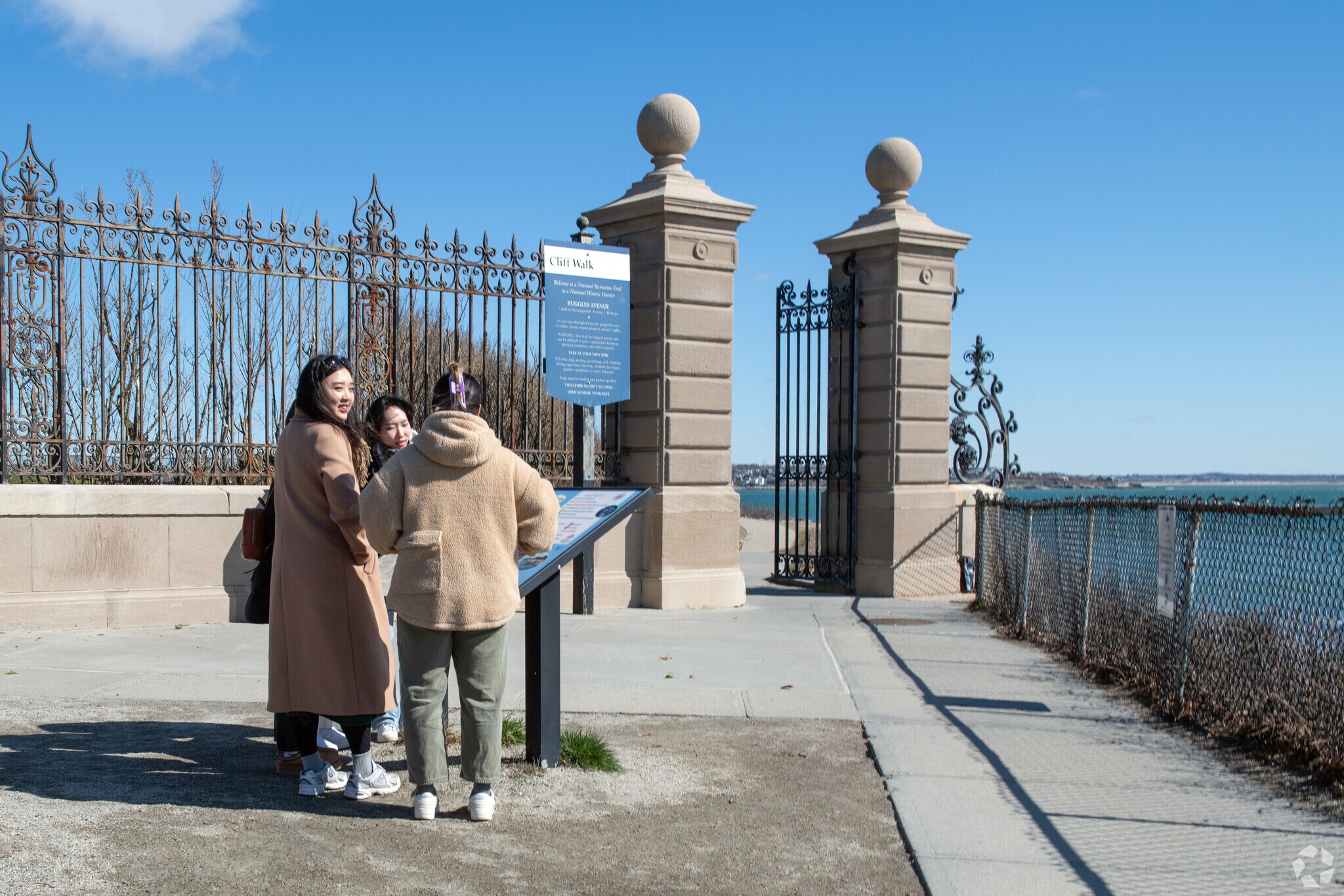 The Cliff Walk is convenient to the North End and is a unique way to look at historic mansions.