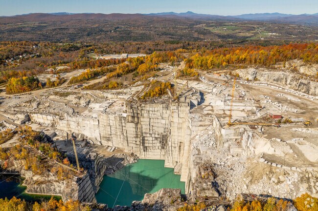 The Smith Granite Quarry is the deepest active quarrying site in the world in Graniteville.