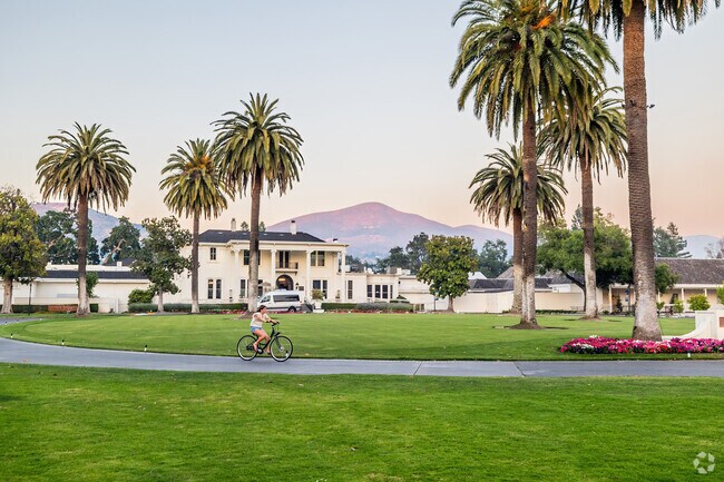 Silverado Resort is full of happy bicyclists at sunset.