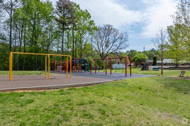 Playgrounds are separated to help maintain safety for younger and older students at Magnum Elementary School.