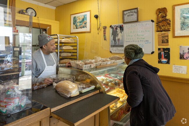 The bulla cakes and hard dough bread are amazing at Georges Jamaican Bakery in Baldwin.