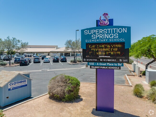 Superstition Springs Elementary School is rated A+ by the Arizona Educational Foundation.