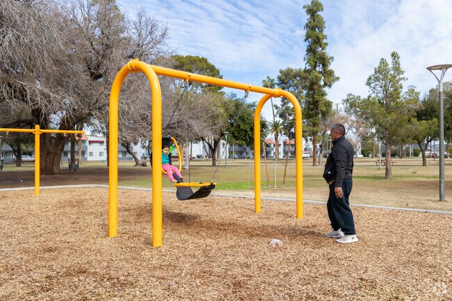 Downtown Mesa's Pioneer Park offers plenty of activities for families.