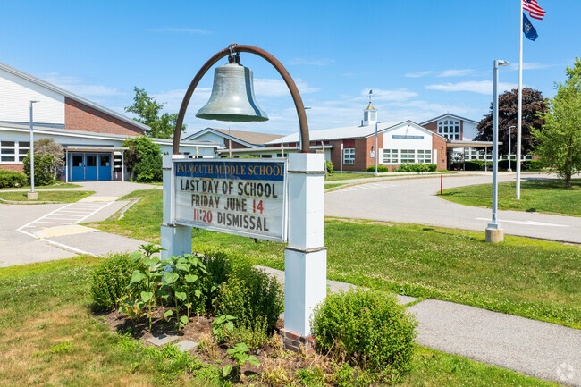 The student population of Falmouth Middle School is 487 and the school serves 6-8.