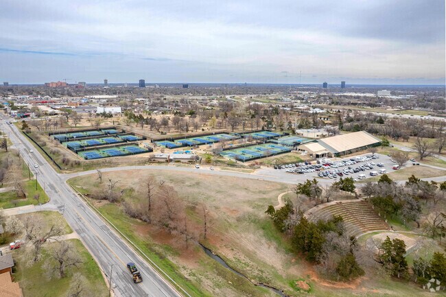 Near Pennington, Will Rogers Park has a tennis center.
