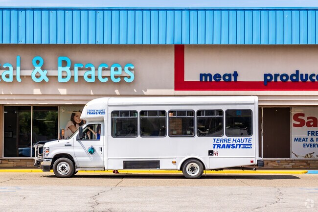 There is a free bus service that travels from Southland-Sarah Scott to Downtown Terre Haute.