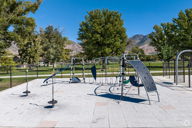 A modern playground at New Bridge School.