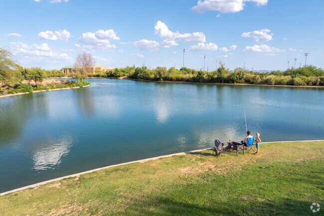 Red Mountain District Park includes many features like atheltic fields and a fishing lake.
