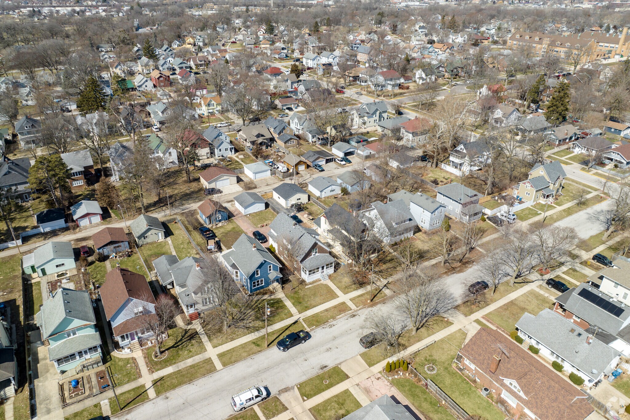 Bardwell, IL is a network of tree-lined residential streets.