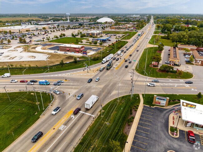 The major roadway intersection of 30 and 34 offers multiple shopping and restaurant options.