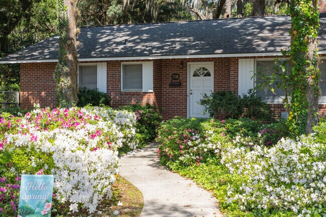 Old Town residents enjoy the springtime when the town blooms with flowers.