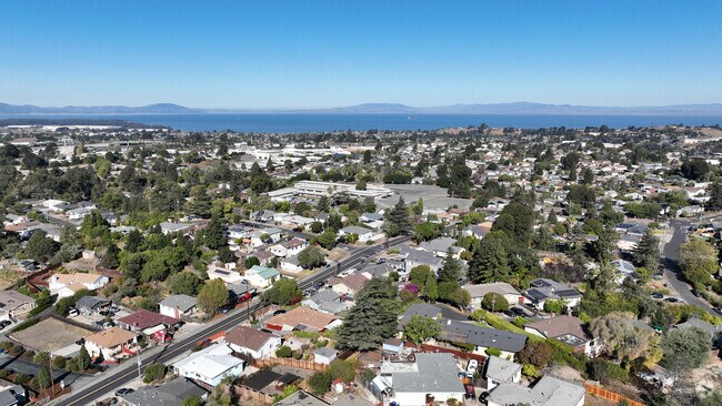 The hilltop green neighborhood is located right next to the bay.