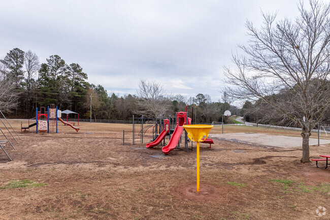 Several different playground structures can be found at North Jackson Elementary School.