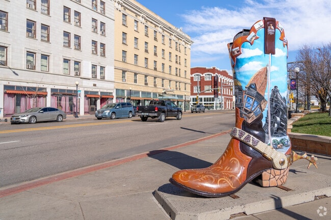 You might find artistic boot murals in around the South Greeley community.