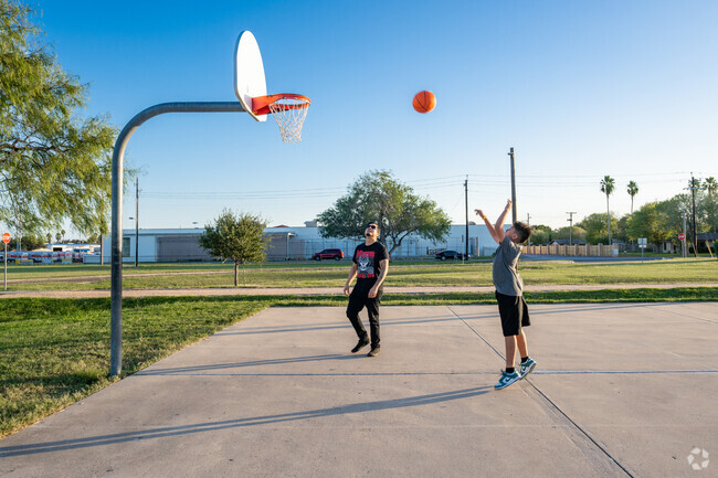 Residents enjoy a game of basketball at Harlingen Pendleton Park.