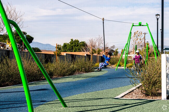 Stop by Ayala Park in Bloomington and give the zip-line a try.