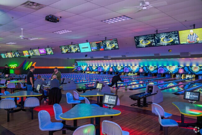 Andover Lanes has cosmic bowling on weekends.