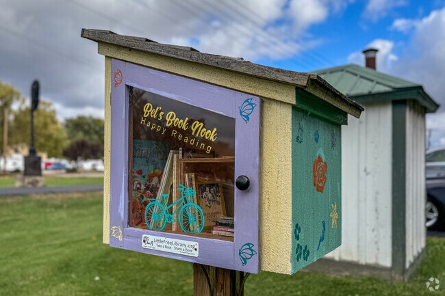 Take or leave a book from the Free Little Library located within Morton's Bunnell Park.