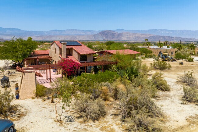 Spanish homes in Borrego Springs showcase warm stucco exteriors ad elegant Southwest character.