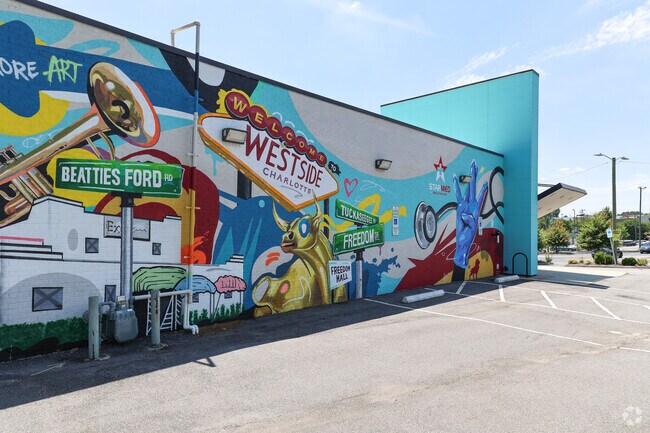 A west Charlotte mural celebrates the identity of the Enderly Park neighborhood.