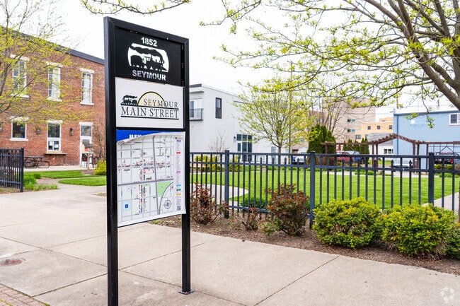 There are public art installations and parks in downtown Seymour.