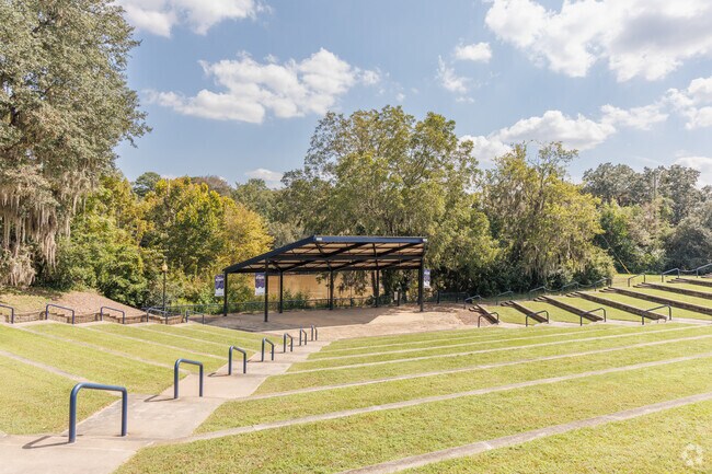 The Veterans Park Amphitheater hosts live music year round in the Albany Historic District.