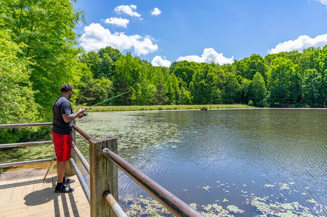 Reedy Creek Park features a pond Eastway locals can fish in a beautiful setting.