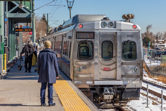 The light rail station in Olde Town Arvada offers easy access to downtown Denver.
