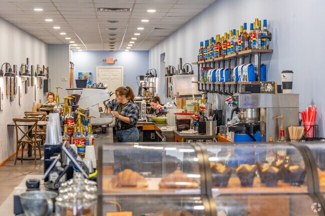 Brushes and Beans Cafe is divides into two separate sections for painting and coffee.