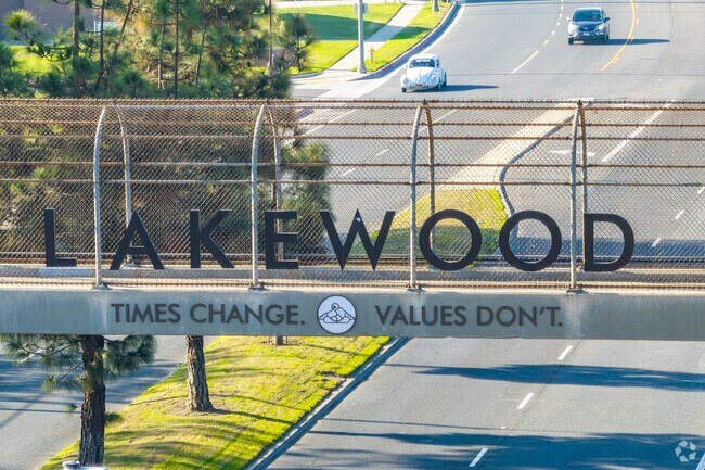 Lakewood has a popular pedestrian walkway with a sign that reads 