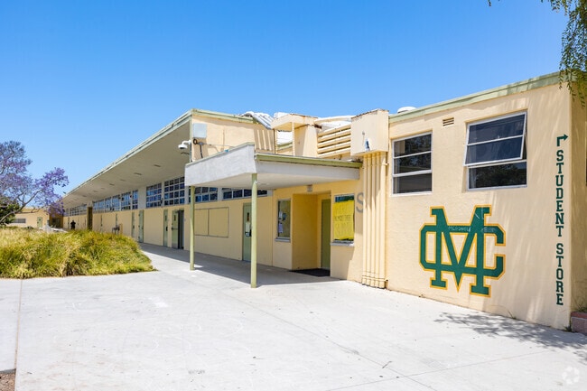 Find different styles of buildings at Mira Costa High School in Manhattan Beach, CA.