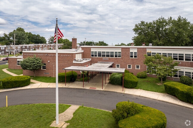 Westbrook Park Elementary School familiar brick style matches its surroundings.