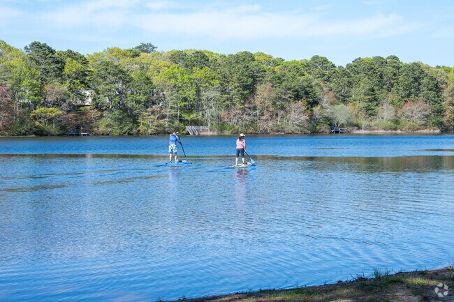 Northwest Harwich residents can take their paddle boards out on the calm waters of Sand Pond.