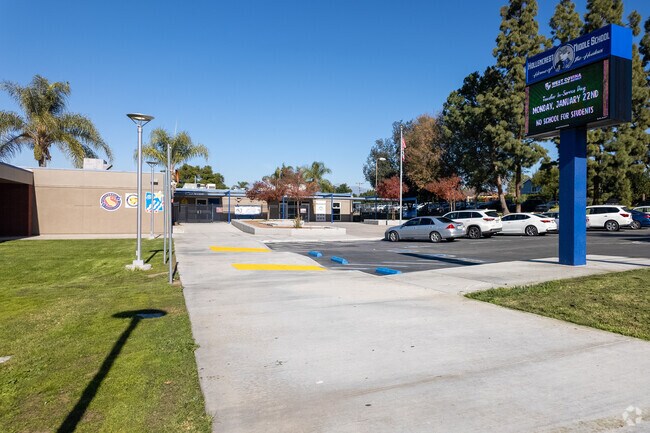 Entrance to Hollencrest Middle School in West Covina, Ca.