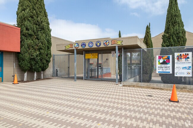 A View of the Entrance of Hamilton Elementary Located in Swan Canyon.
