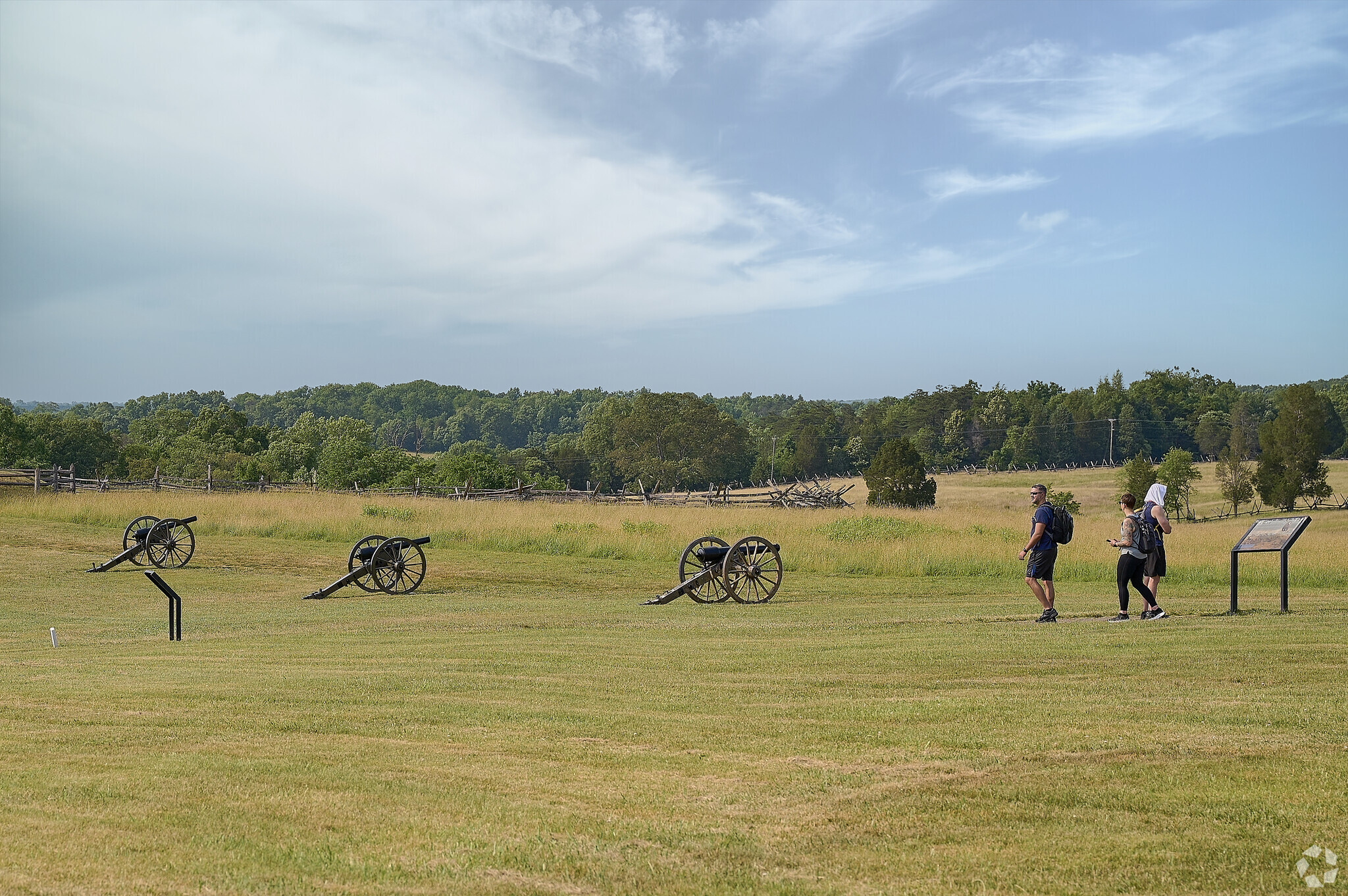 Visitors explore Manassas National Battlefield Park in Sudley Springs.