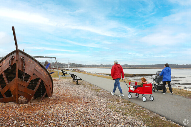 South End families enjoy a scenic walk by the water at Joppa Park.