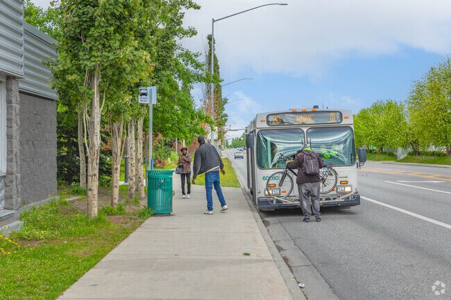Public transportation runs frequently through Russian Jack Park, such as People Mover route 20.