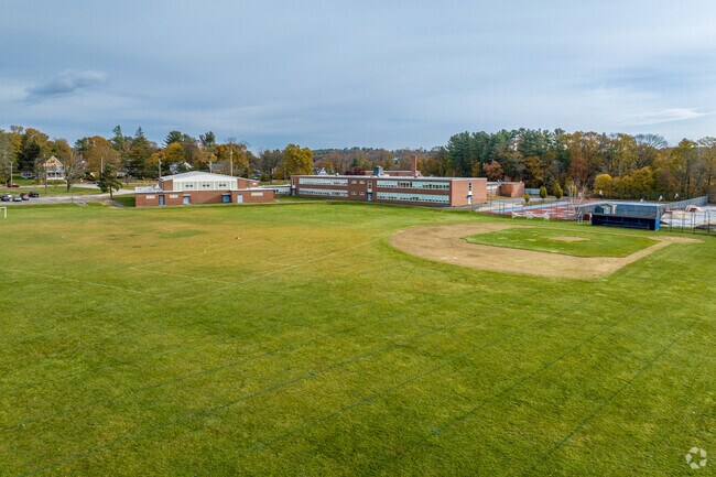 The sports fields behind the West Middle School in Andover, MA.