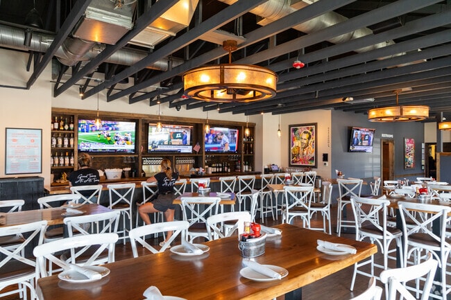 The interior of The Deal Lake Bar + Co in Loch Arbour has a relaxed yet elevated vibe.